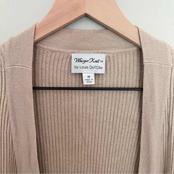 Whisper Knit by Louis Dell’Olio Tan Open Ribbed Cardigan - Medium - Picture 6 of 9